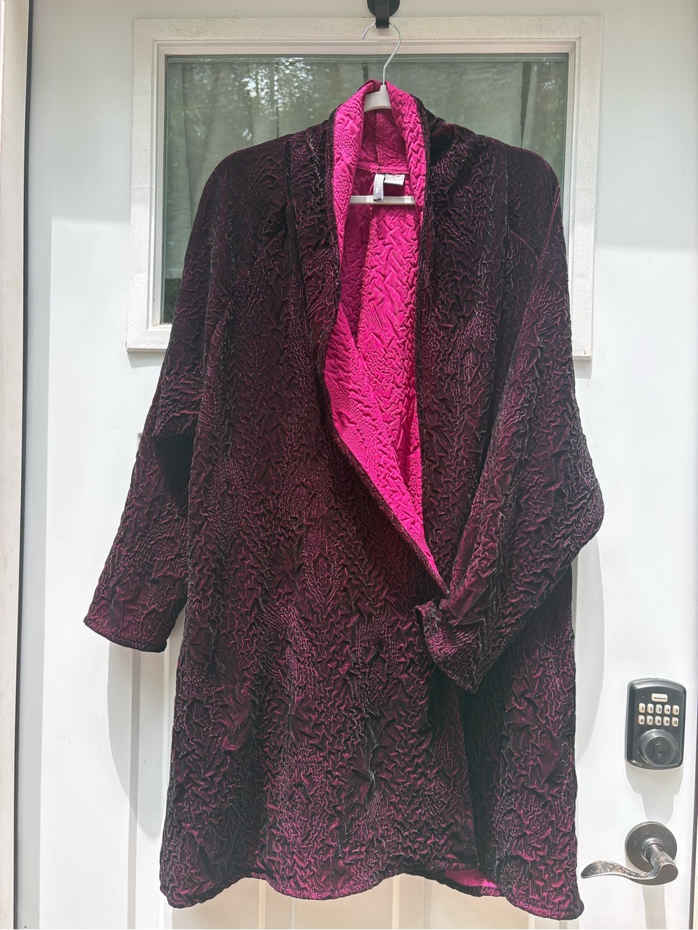 Anu Textured Open Cardigan with Pink Lining Unique WhimsyGoth Festival